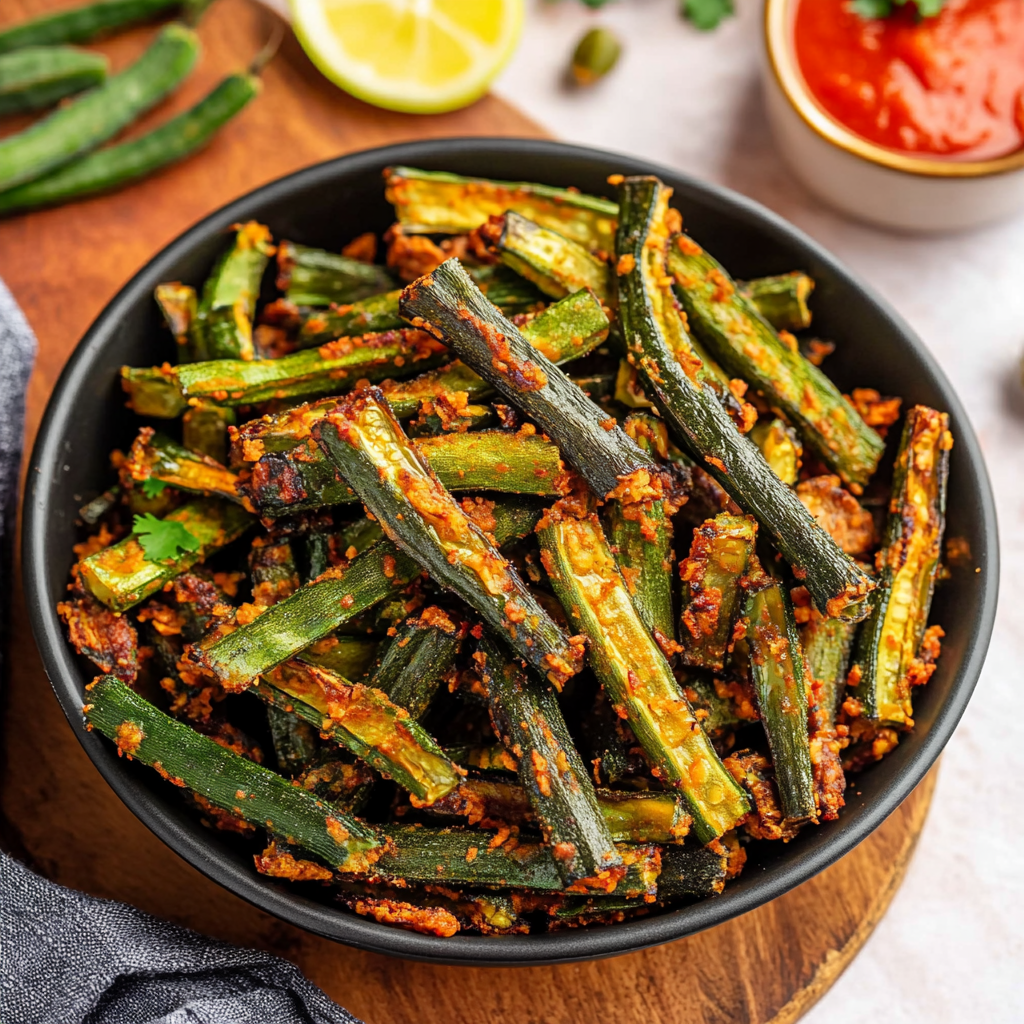 Air Fryer Kurkuri Bhindi (Crispy Okra) – A Crispy Indian Delight in 32 Minutes