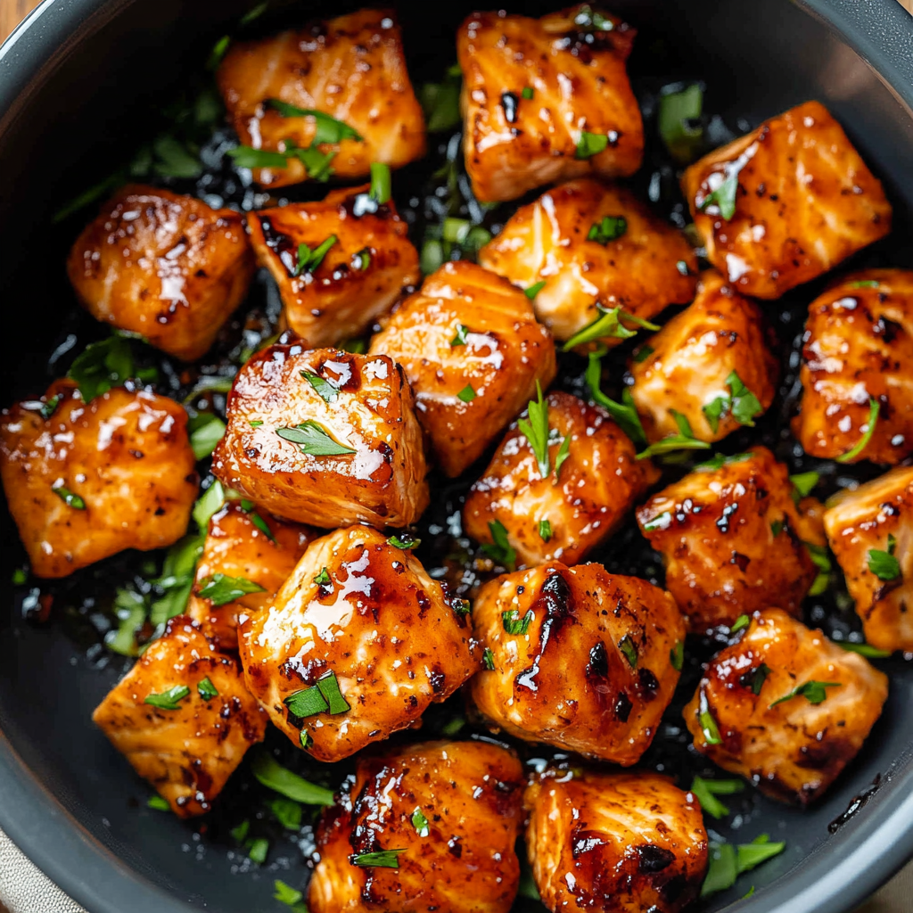 Glazed Air Fryer Salmon Bites: A Crispy Honey Garlic Treat